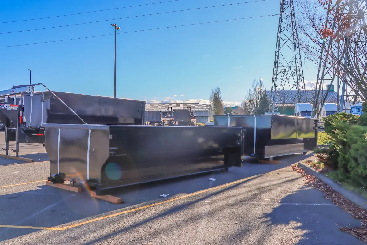 Roll-off dumpster ready for waste disposal at job site for Yard Waste Dumpster Rental in Huntertown